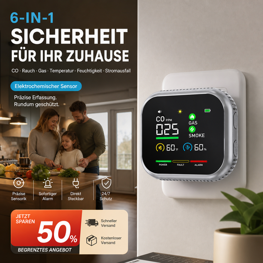 📢📢50% di Sconto!!🏠✨Allarme Multigas con Display LCD | Rilevatore di CO, Gas e Fumo, Monitoraggio Temperatura e Umidità